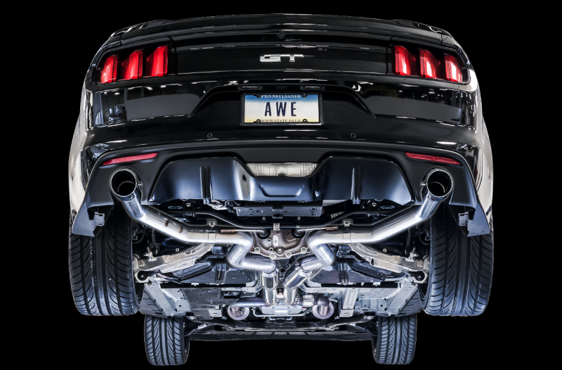 AWE Tuning S550 Mustang GT Cat-back Exhaust - Track Edition (Chrome Silver Tips) AWE Tuning