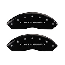 Load image into Gallery viewer, MGP 4 Caliper Covers Engraved Front &amp; Rear Gen 5/Camaro Black finish silver ch - eliteracefab.com