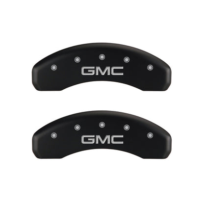 MGP 4 Caliper Covers Engraved Front & Rear GMC Red finish silver ch MGP