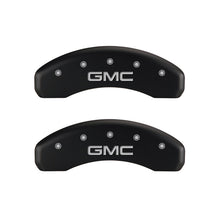 Load image into Gallery viewer, MGP 4 Caliper Covers Engraved Front &amp; Rear GMC Red finish silver ch - eliteracefab.com