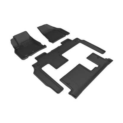 3D MAXpider 2007-2017 GMC Acadia/Acadia Limited Kagu 1st & 2nd & 3rd Row Floormats - Black - eliteracefab.com