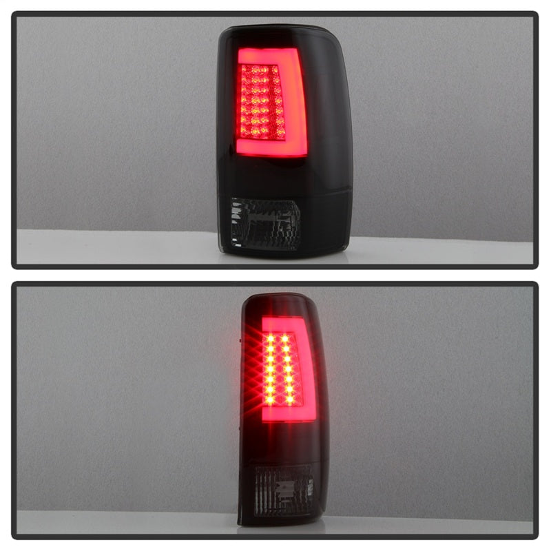 Spyder 00-06 GMC Yukon/Yukon XL V2 Light Bar LED Tail Lights - Blk Smoke (ALT-YD-CD00V2-LBLED-BSM) - eliteracefab.com