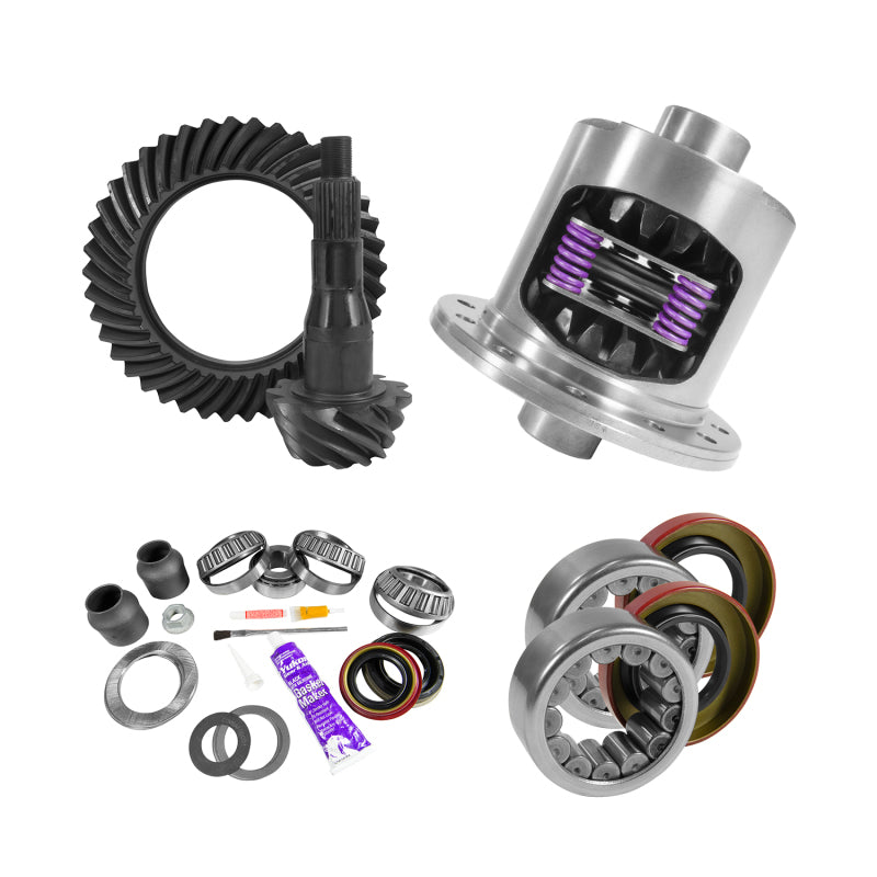 Yukon 9.75in Ford 3.73 Rear Ring & Pinion Install Kit 34 Spline Positraction 2.99in Axle Bearing Yukon Gear & Axle