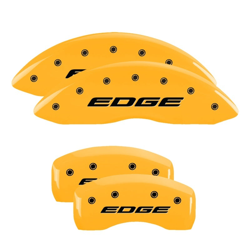 MGP 4 Caliper Covers Engraved Front & Rear EDGE/2015 Yellow finish black ch MGP