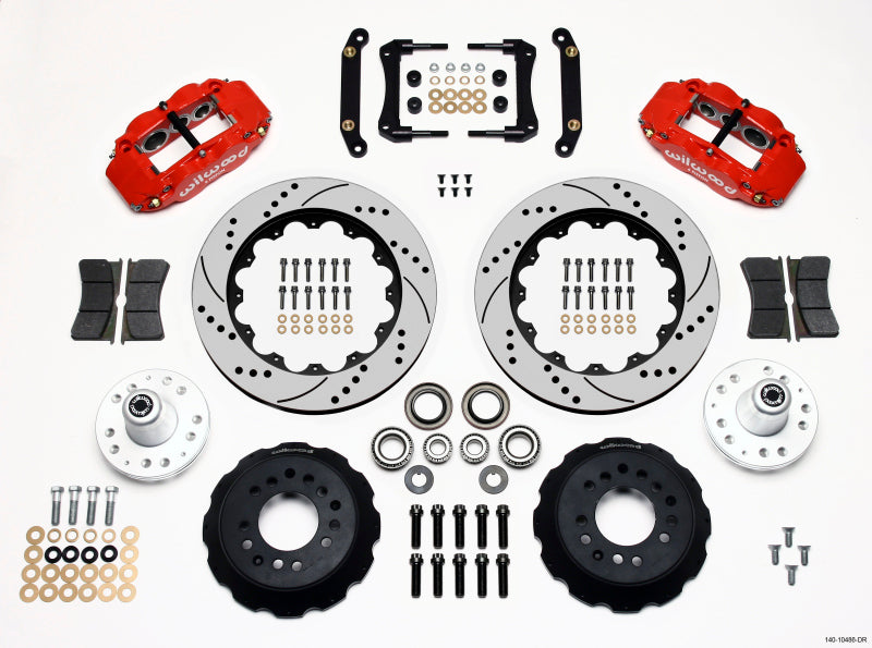 Wilwood Narrow Superlite 6R Front Hub Kit 14.00in Drill Red 70-78 Camaro Wilwood