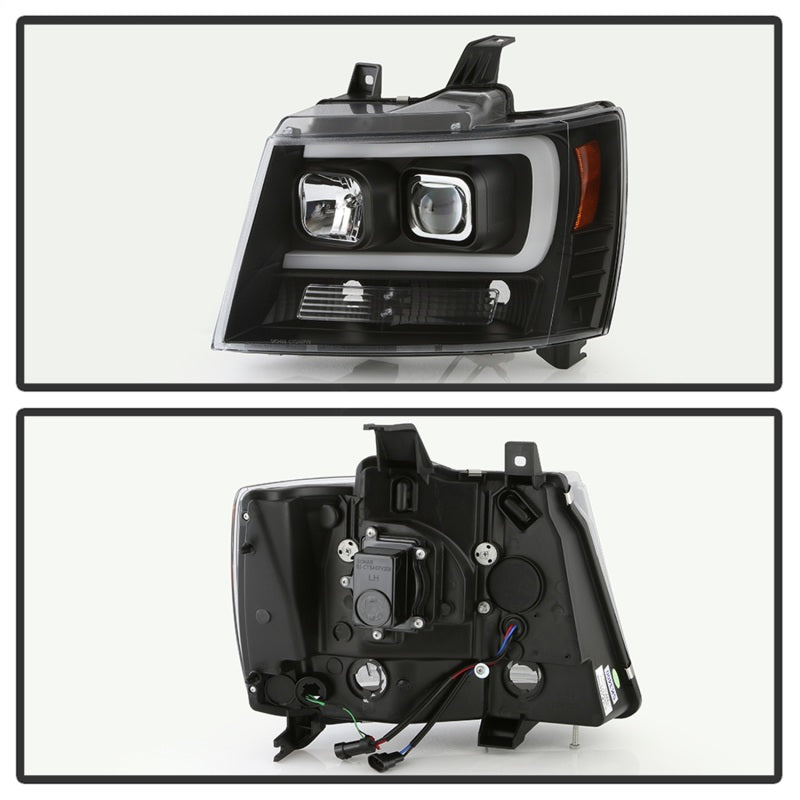 Spyder 07-14 Chevy Suburban/1500/2500/Tahoe V2 Projector Headlights All Blk PRO-YD-CSUB07V2-DRL-BKV2 - eliteracefab.com