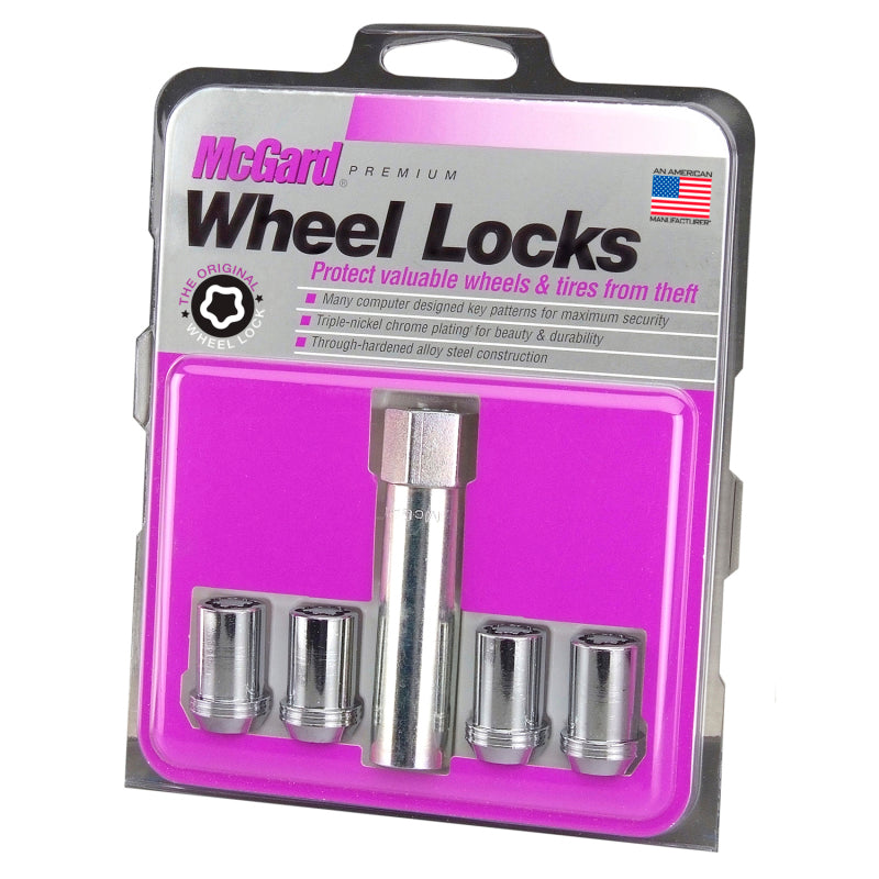 McGard Wheel Lock Nut Set - 4pk. (Tuner / Cone Seat) M12X1.25 / 13/16 Hex / 1.24in. Length - Chrome - eliteracefab.com