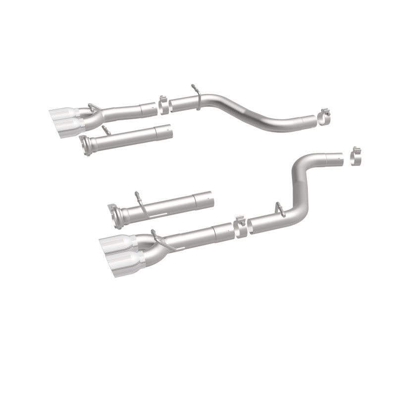 MagnaFlow Axle-Back, SS, 2.5in, Quad Split Rear 3.5in Tip 2015 Dodge Challenger R/T 5.7L Magnaflow