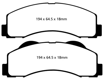 EBC 15+ Ford Expedition 3.5 Twin Turbo 2WD Greenstuff Front Brake Pads - eliteracefab.com