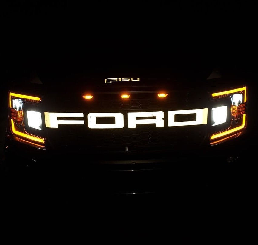 18-20 Ford F150 PRO-Series Projector Headlights Black - eliteracefab.com