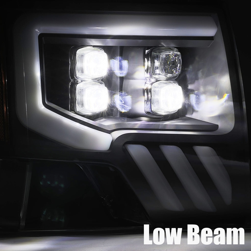 AlphaRex 09-14 Ford F-150 NOVA LED Proj Headlights Plank Style Gloss Black w/Activ Light/Seq Signal - eliteracefab.com