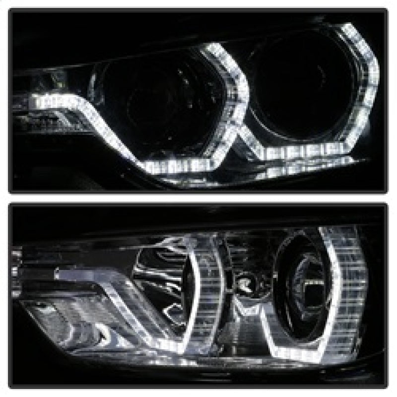 Spyder 12-14 BMW F30 3 Series 4DR Projector Headlights - LED DRL - Smoke (PRO-YD-BMWF3012-DRL-SM) - eliteracefab.com