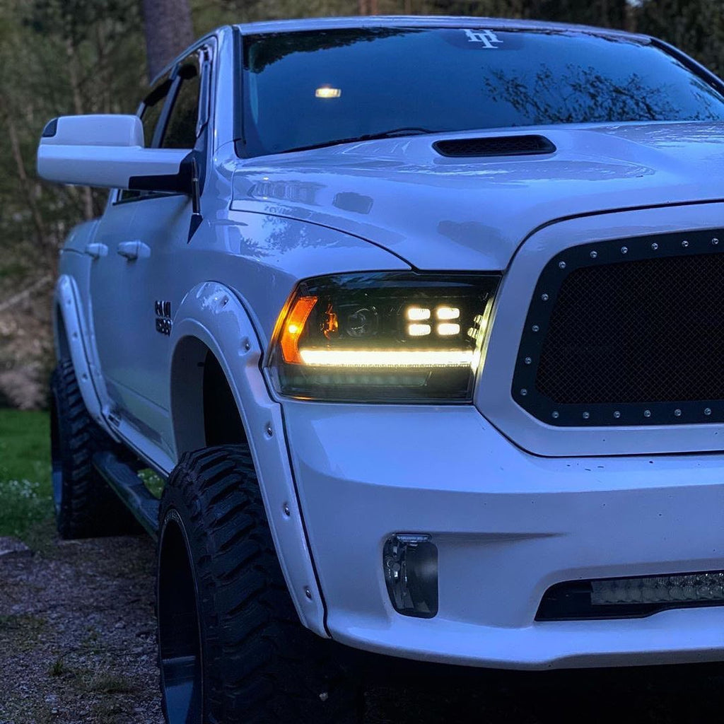 09-18 Ram Truck PRO-Series (5th Gen 2500 Style) Projector Headlights Black AlphaRex - eliteracefab.com