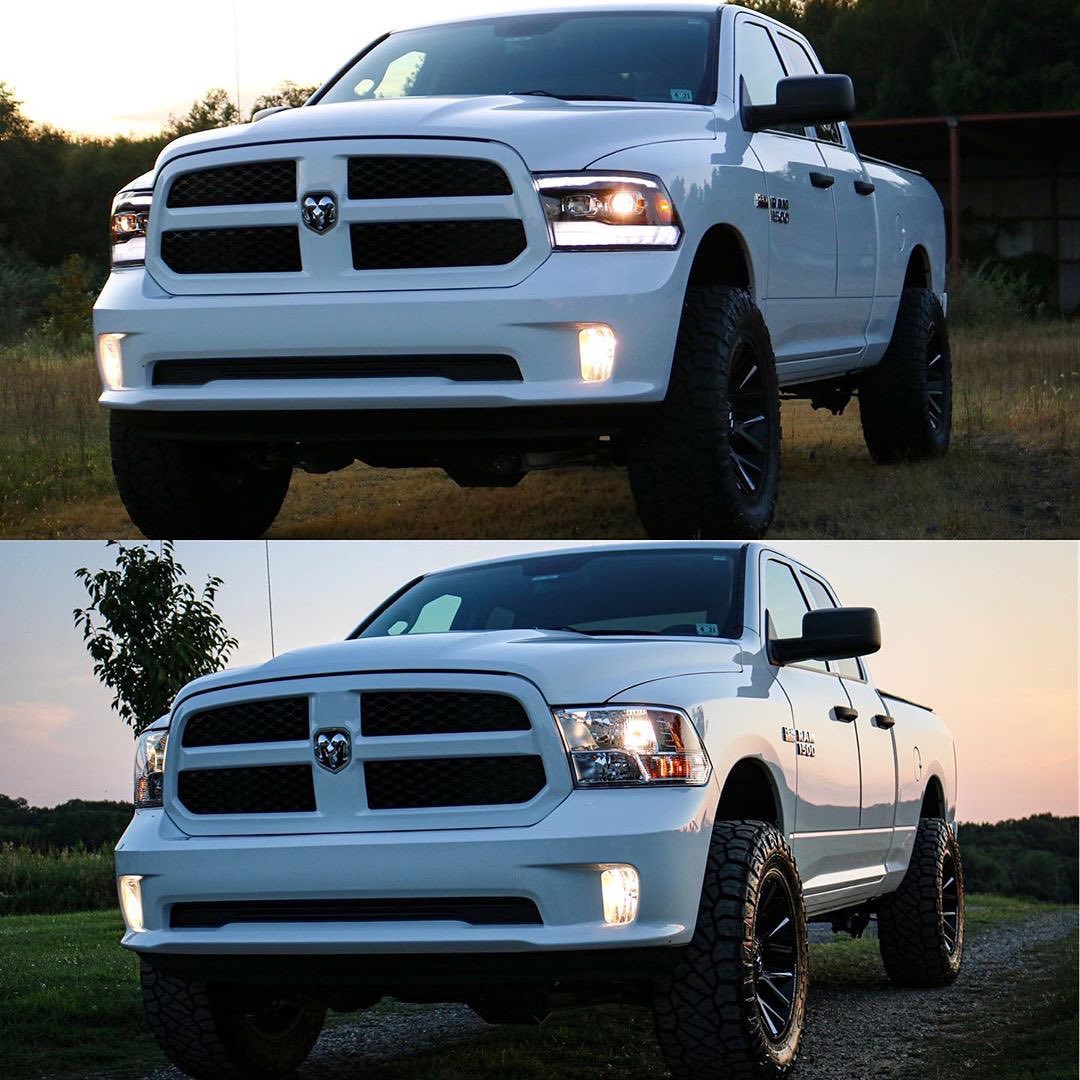 09-18 Ram Truck PRO-Series (5th Gen 2500 Style) Projector Headlights Black AlphaRex - eliteracefab.com