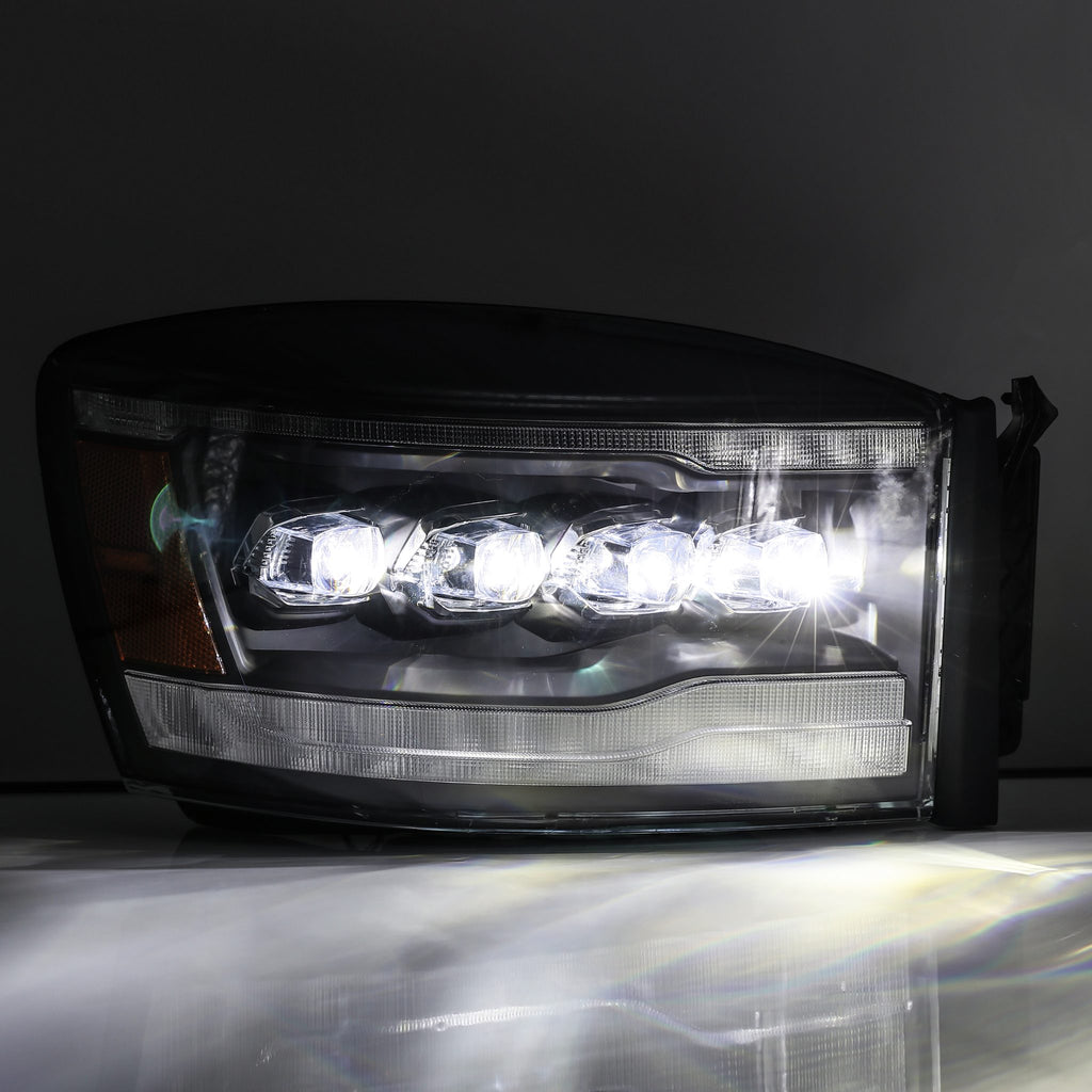 06-09 Dodge Ram NOVA-Series LED Projector Headlights Alpha-Black AlphaRex - eliteracefab.com