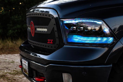 09-18 Ram Truck NOVA-Series LED Projector Headlights Jet Black - eliteracefab.com