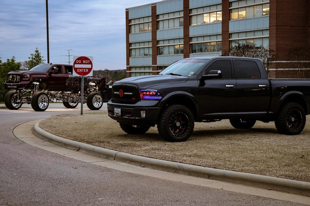 09-18 Ram Truck NOVA-Series LED Projector Headlights Jet Black - eliteracefab.com