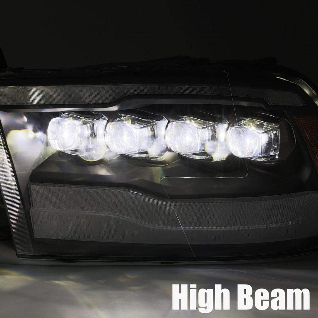 09-18 Ram Truck NOVA-Series LED Projector Headlights Jet Black - eliteracefab.com