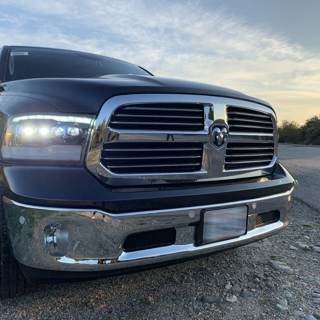 09-18 Ram Truck NOVA-Series LED Projector Headlights Jet Black - eliteracefab.com