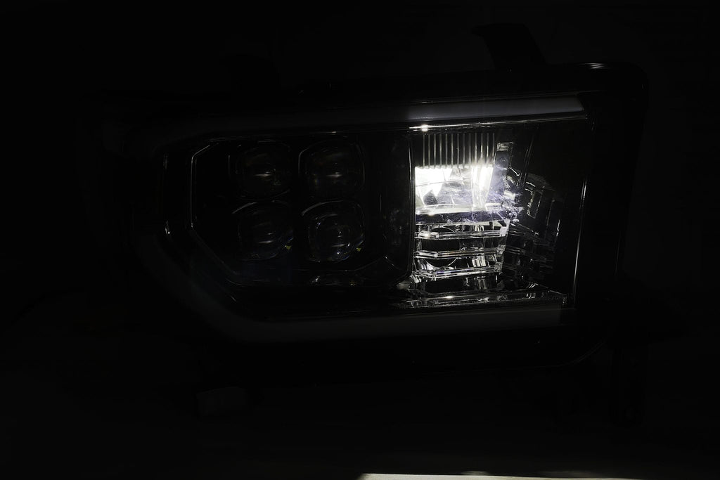 AlphaRex 07-13 Toyota Sequoia (w/Lvl Adj) NOVA LED Proj Headlights Plank Alpha Blk w/Seq Signal/RDL - eliteracefab.com