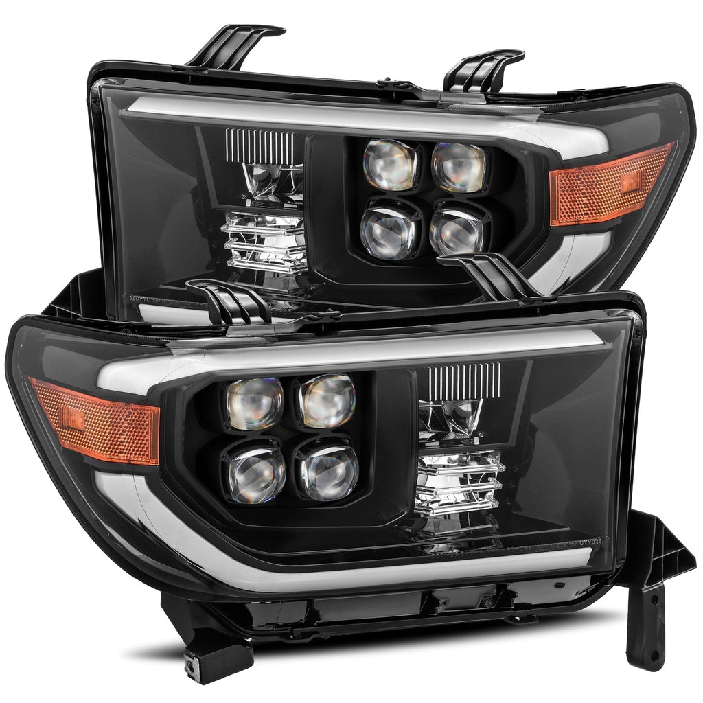 AlphaRex 07-13 Toyota Sequoia (w/Lvl Adj) NOVA LED Proj Headlights Plank Alpha Blk w/Seq Signal/RDL - eliteracefab.com