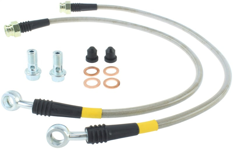 StopTech 14-15 Chevy Corvette Z51 (C7) V8 Stainless Steel Front Brake Lines - eliteracefab.com