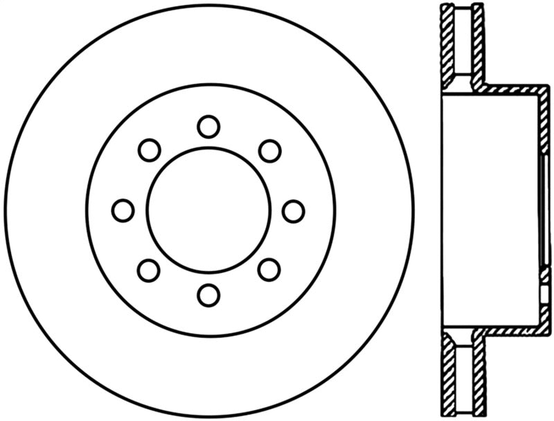 StopTech Power Slot 05-11 Ford F250/F350 PU 4WD Front Right Slotted CRYO-STOP Rotor Stoptech