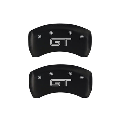 MGP 4 Caliper Covers Engraved Front Mustang Engraved Rear GT Red finish silver ch - eliteracefab.com