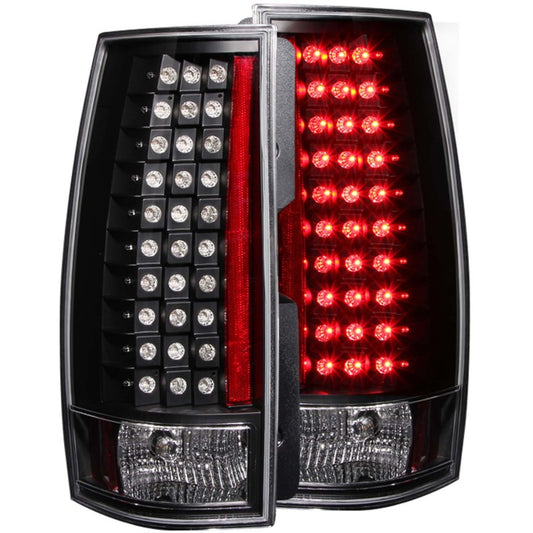 ANZO USA Chevrolet Suburban Led Taillights Black G4; 2007-2014 - eliteracefab.com