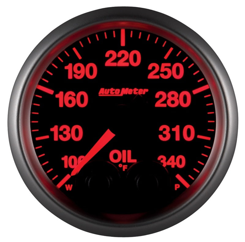Autometer Elite 52mm 100-340 Deg F Oil Temp Peak & Warn w/ Electronic Control Gauge 5640