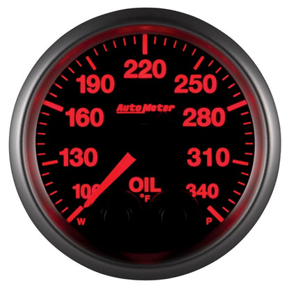 Autometer Elite 52mm 100-340 Deg F Oil Temp Peak & Warn w/ Electronic Control Gauge 5640