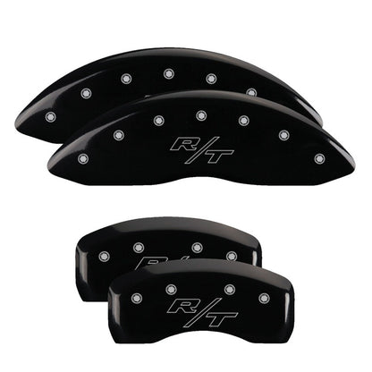 MGP 4 Caliper Covers Engraved Front & Rear Vintage Style/RT Black finish silver ch MGP