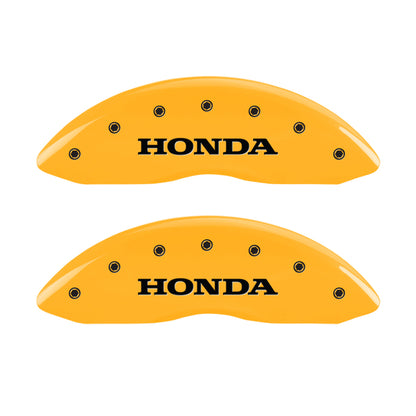 MGP 4 Caliper Covers Engraved Front & Rear Honda Yellow Finish Black Char 2009 Honda Ridgeline MGP