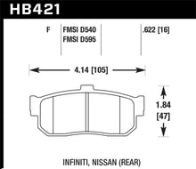 Load image into Gallery viewer, Hawk 92-98 Maxima / 93-01 Altima / 00 Infiniti I30 / 91-96 G20 / 99-01 G20 HPS Street Rear Brake Pad - eliteracefab.com