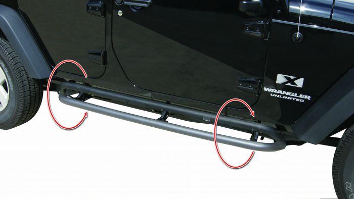 Rampage 2007-2018 Jeep Wrangler(JK) Srs Side Bar Rockerguard Step - Black - eliteracefab.com