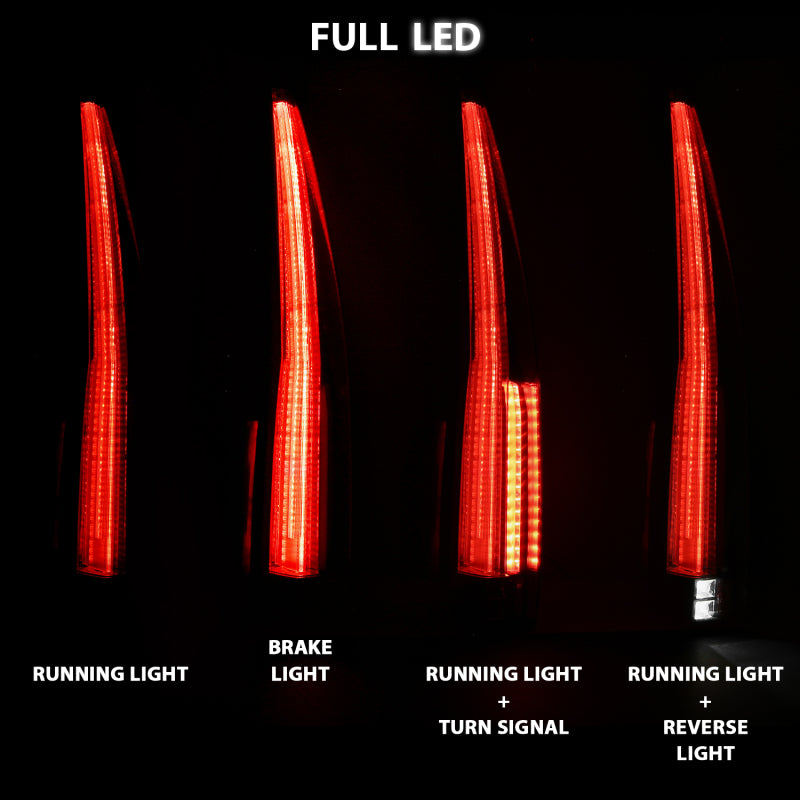 ANZO 2007-2014 Cadillac Escalade Led Taillights Red/Clear - eliteracefab.com