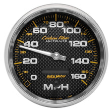 Load image into Gallery viewer, Autometer Carbon Fiber Series 5-inch 160 MPH Elec. Programmable Speedometer - 4889