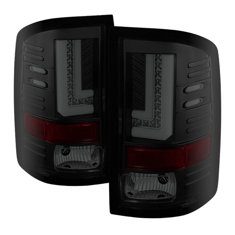 Spyder GMC Sierra 14-16 LED Tail Lights Black Smoke ALT-YD-GS14-LBLED-BSM - eliteracefab.com