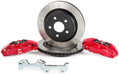 Alcon 2007+ Jeep JK-JL 330x22mm Rotors 4-Piston Red Calipers Rear Brake Kit (Includes Brake Lines) - eliteracefab.com