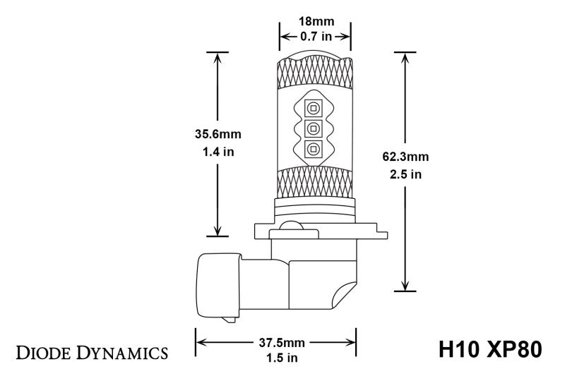 Diode Dynamics H10 XP80 LED - Cool - White (Pair) Diode Dynamics