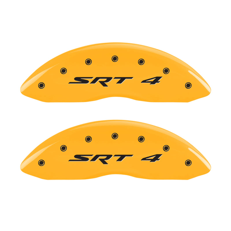 MGP 4 Caliper Covers Engraved Front Charger Rear RT Yellow Finish Black Char 2007 Dodge Charger MGP