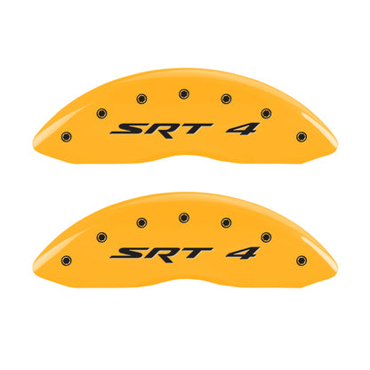 MGP 4 Caliper Covers Engraved Front Charger Rear RT Yellow Finish Black Char 2007 Dodge Charger MGP