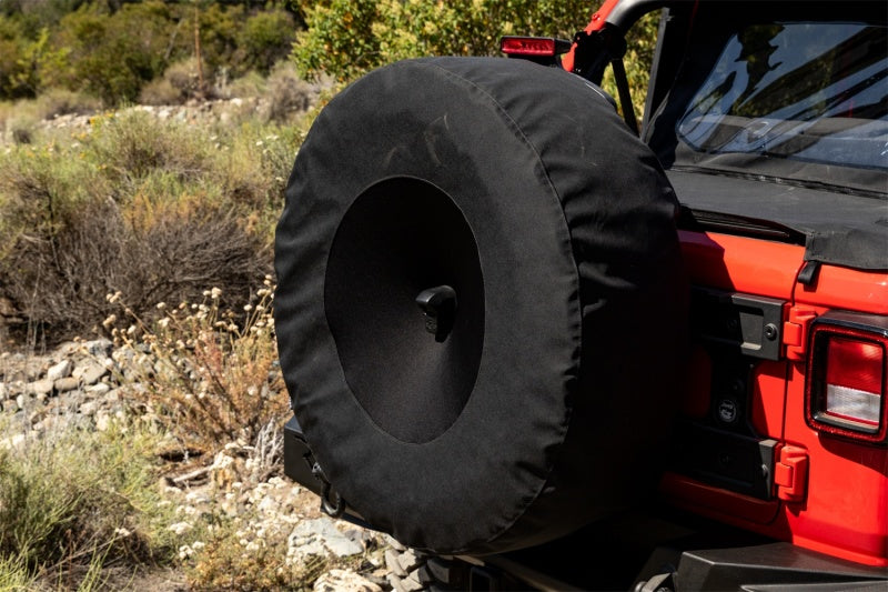 Rampage 2018-2019 Jeep Wrangler(JL) Sport 2-Door Tire Cover w/Camera Slot 37in - Black - eliteracefab.com