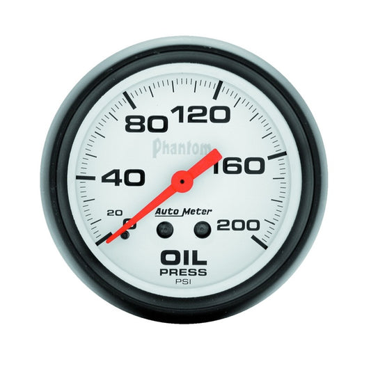 Autometer Phantom 66.7mm 0-200 PSI Mechanical Oil Pressure Gauge 5822