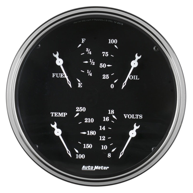 Auto Meter Gauge Quad 5in 240E-33F Elec Old Tyme Black 1710