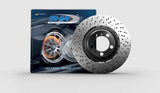 SHW 06-10 BMW M5 5.0L Right Front Cross-Drilled Lightweight Brake Rotor