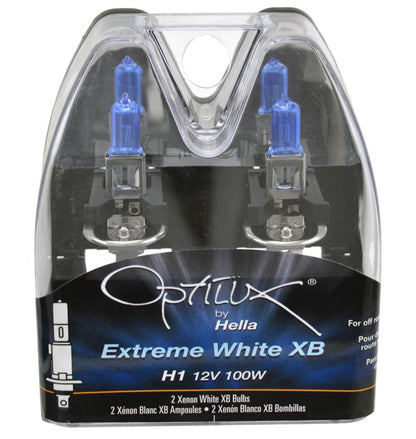 Hella Optilux H1 100W XB Extreme White Bulbs (Pair) - eliteracefab.com