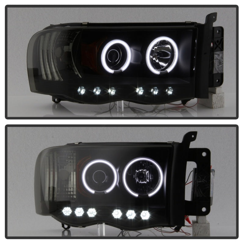 Spyder Dodge Ram 1500 02-05 03-05 Projector Headlights CCFL Halo LED Blk Smke PRO-YD-DR02-CCFL-BSM - eliteracefab.com