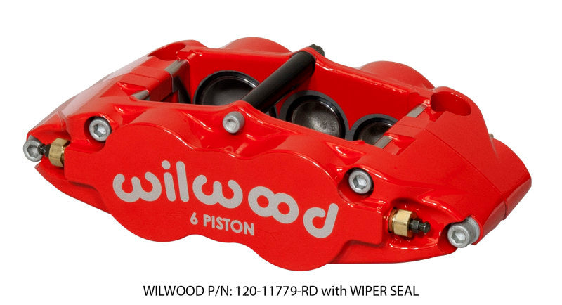 Wilwood Caliper-Narrow Superlite 6R-LH - Red 1.62/1.12/1.12in Pistons 1.25in Disc - eliteracefab.com