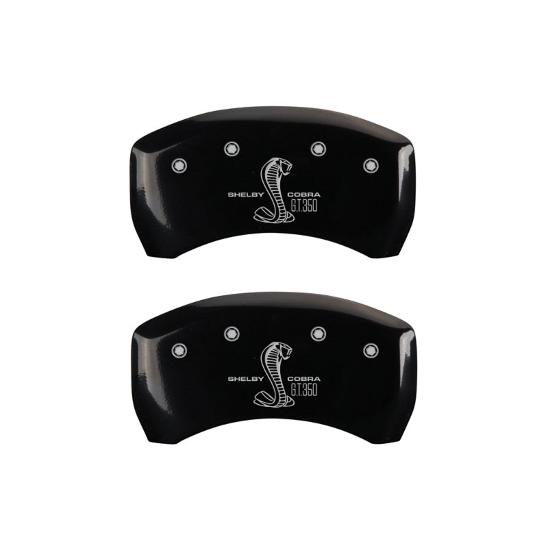 MGP Rear set 2 Caliper Covers Engraved Rear Boss Black finish silver ch MGP